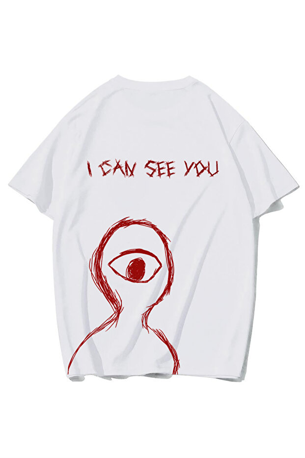 Unisex Oversize I Can See You T-Shirt (White)