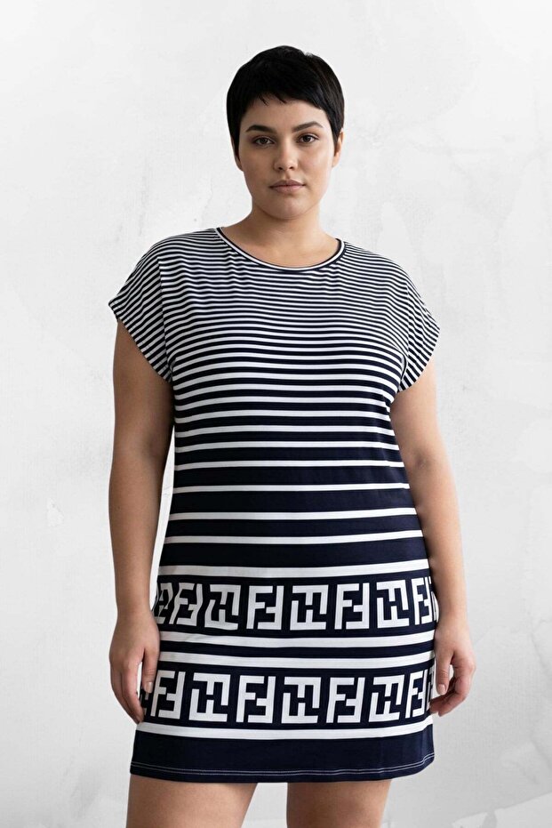 Three Pattern Striped Tunic - 3