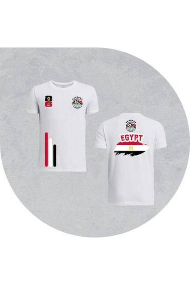 تي شيرت منتخب مصر ابيض بوليستر رياضي