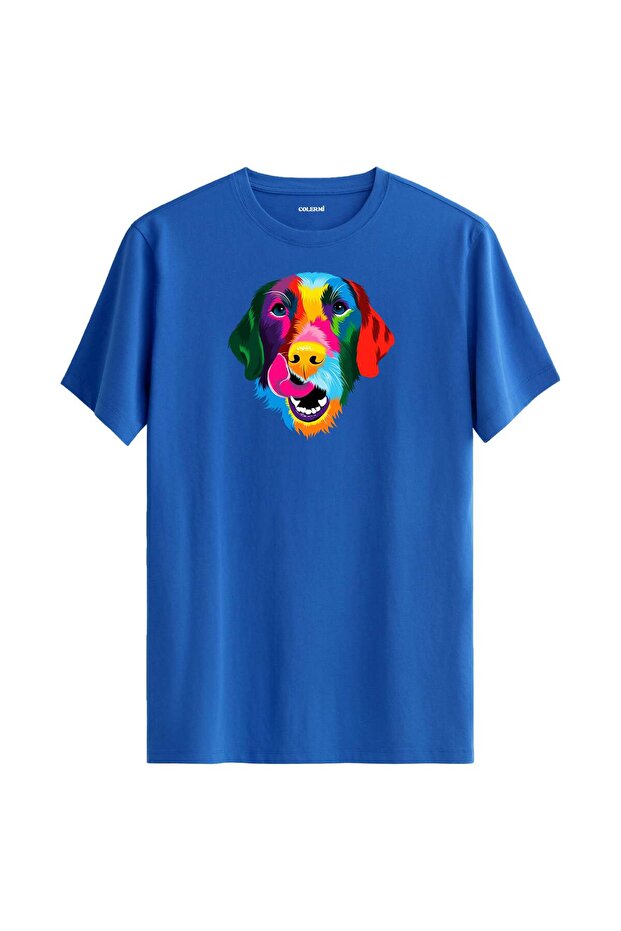 Colorful Buddy Labrador Dog Printed T-Shirt