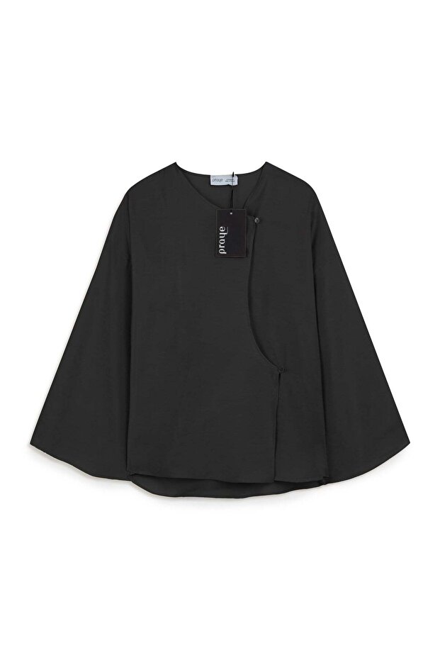 Buttoned Casual Tunic Black - 1