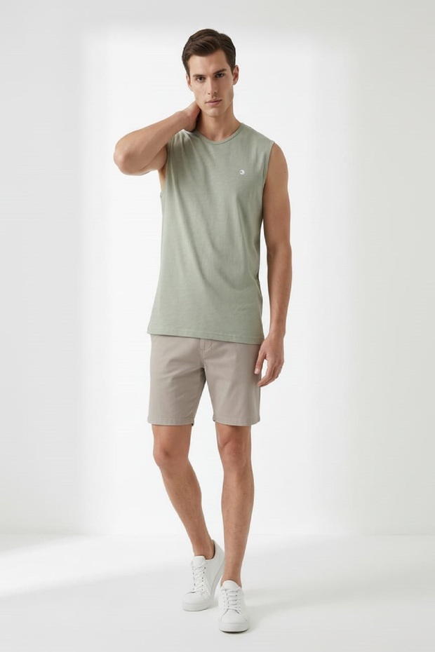 Men's Crew Neck Tank Top Stone