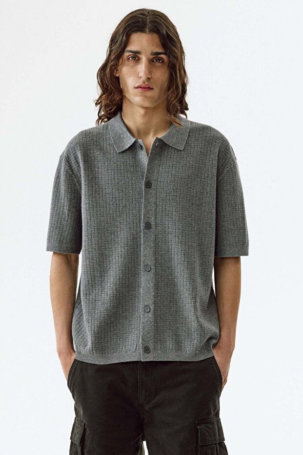 Regular Fit Textured-knit shirt