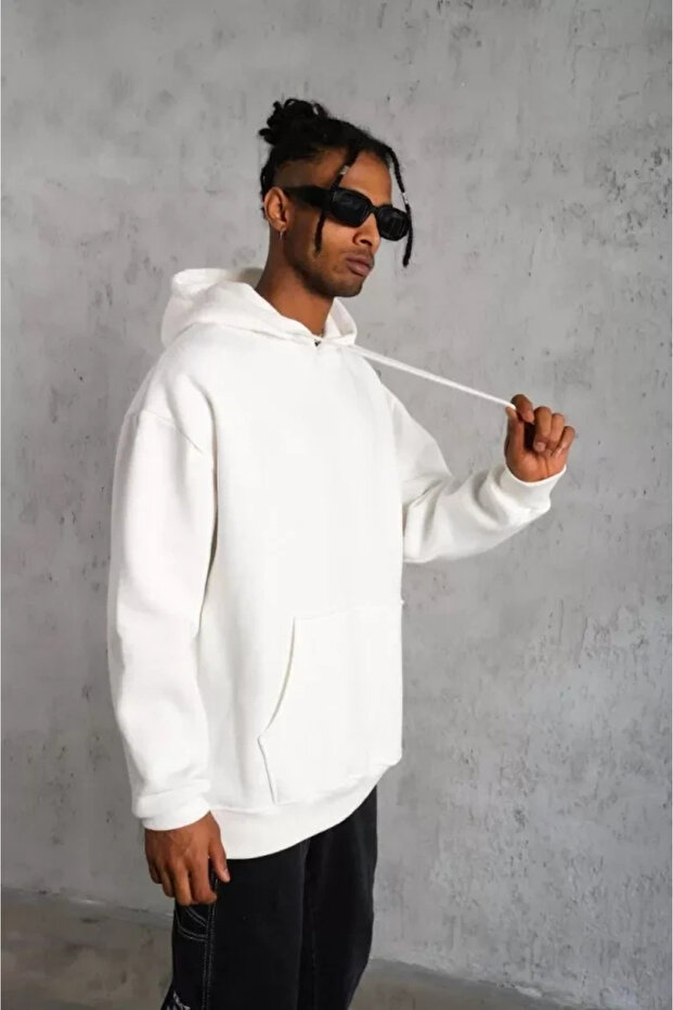Men's Plain Hooded Sweat - 2