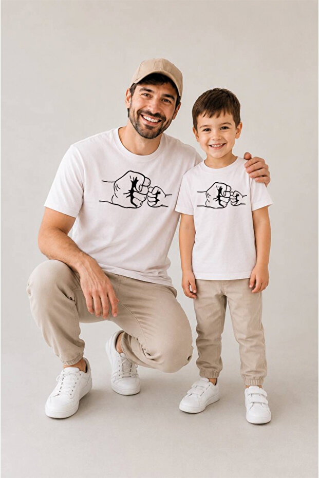 Father Son Combination Sold as a Single Item 100% Cotton Oversize T-Shirt Father's Day Gift