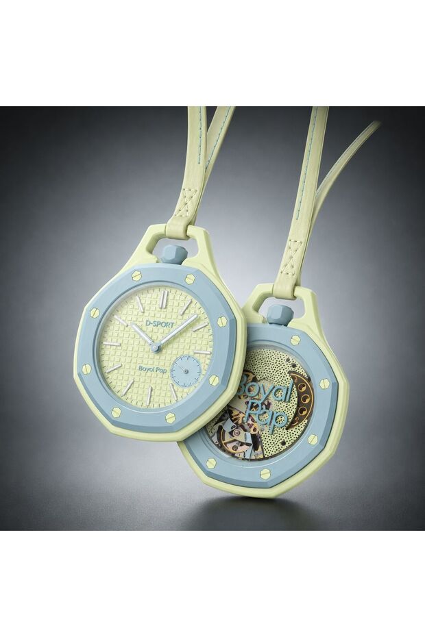 Royal Pop Bioceramic Watch Leather Strap Keychain & Bag Accessory Charm