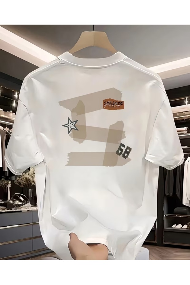 Men's Oversize Printed T-Shirt – Back-Printed Relaxed Fit Casual T-Shirt