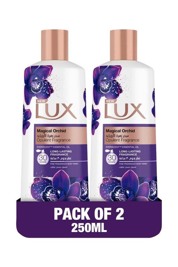 Lux Perfumed Body Wash Magical Orchid For 30 Hours Long Lasting Fragrance 250ml Pack of 2 Magical Orchid 250ml