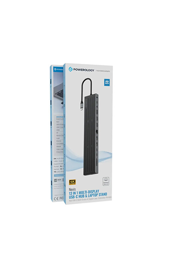 Nexis 13 In 1 Multi-Display USB-C Hub & Laptop Stand Black