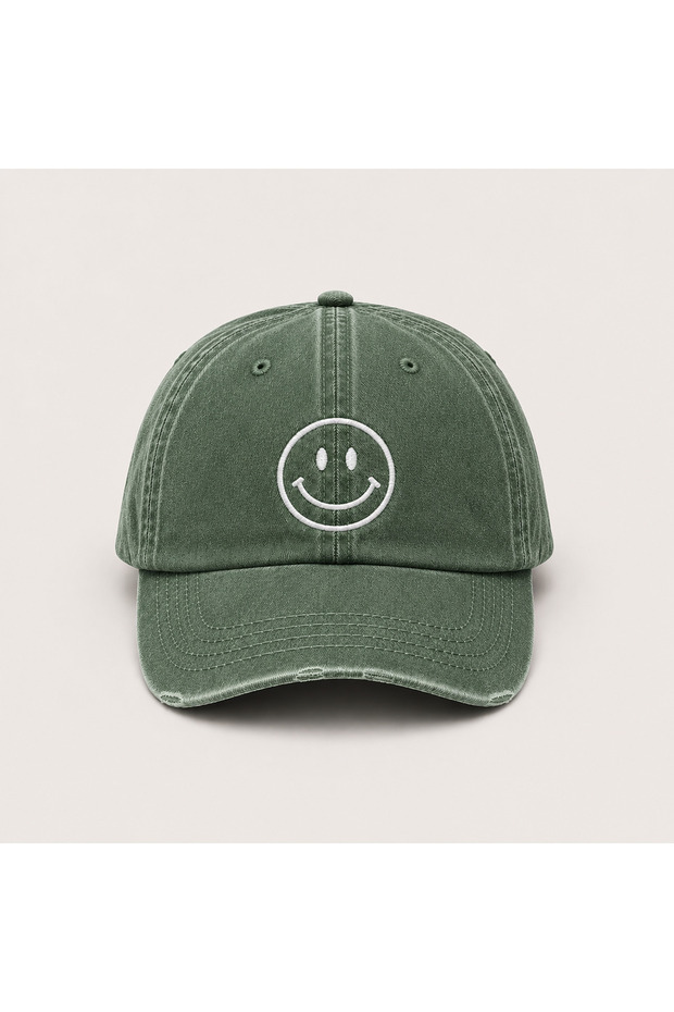 قبعة بيسبول كلاسيكية مطرزة بعبارة "Smile" قابلة للغسل