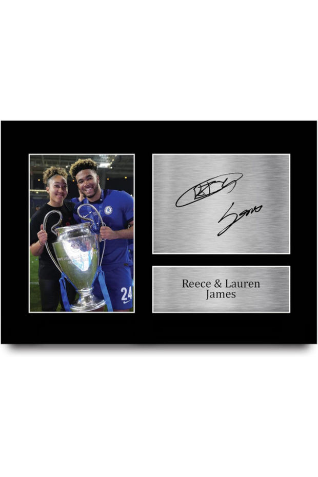 A4 Lauren & Reece James Chelsea Gifts Printed Signed Autograph Picture for Football Fans and Supporters - A4