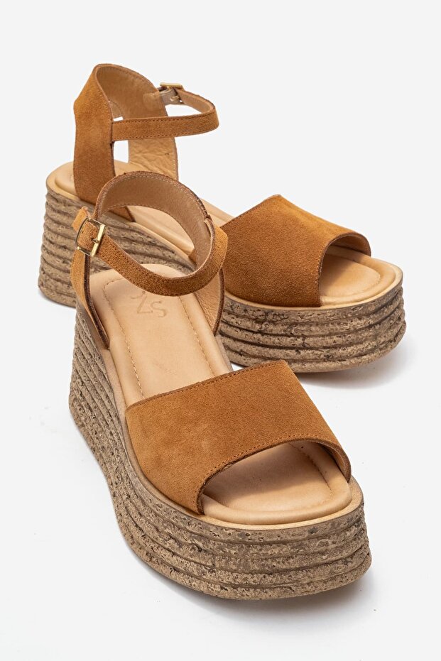 Liam Women's Genuine Leather Sandals Tan Suede