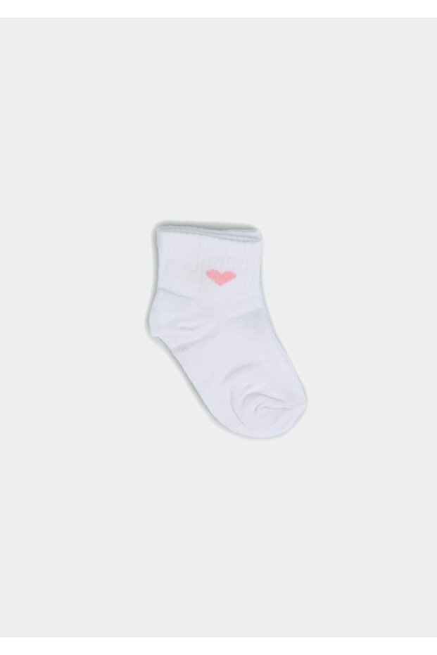 White Hearted Socks White - 2
