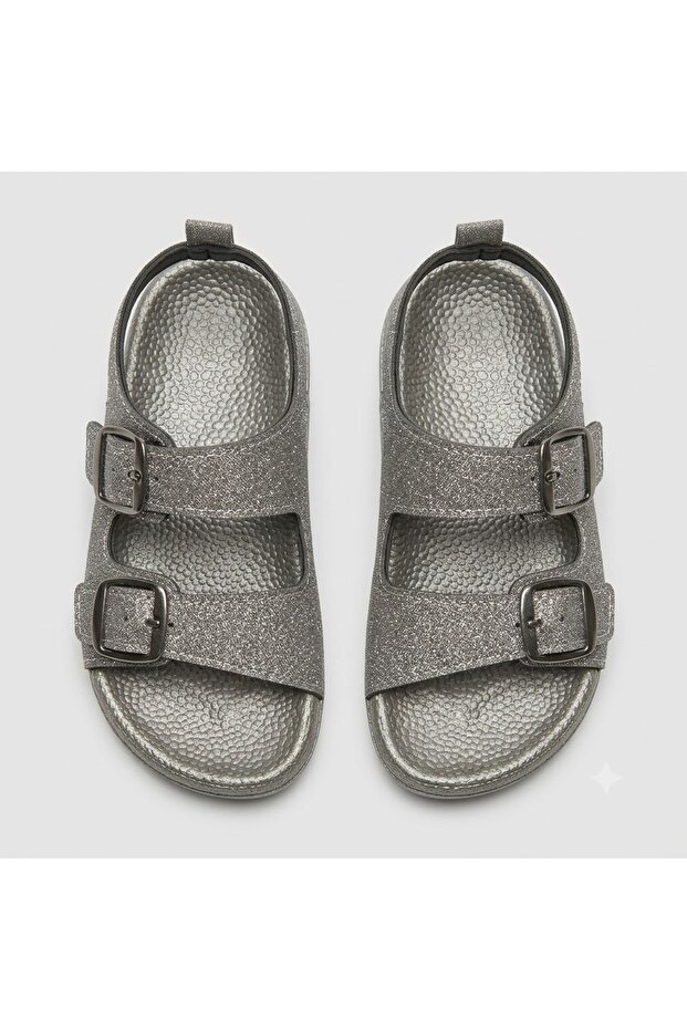 (Pien) Light Sole Velcro Girls' Sandals Platinum