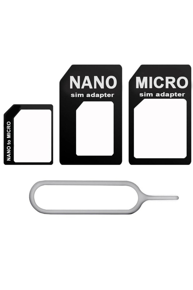 2 Adet Nano Micro Mikro Sim Çevirici Dönüştürücü İğne Adaptör Set Telefon Sim Kartı Aparatı - 2