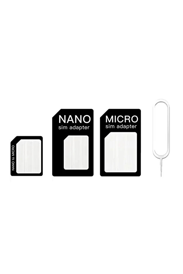 2 Adet Nano Micro Mikro Sim Çevirici Dönüştürücü İğne Adaptör Set Telefon Sim Kartı Aparatı - 3