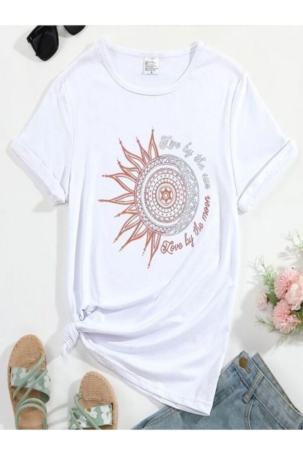 Printed white Oversized t-shirt