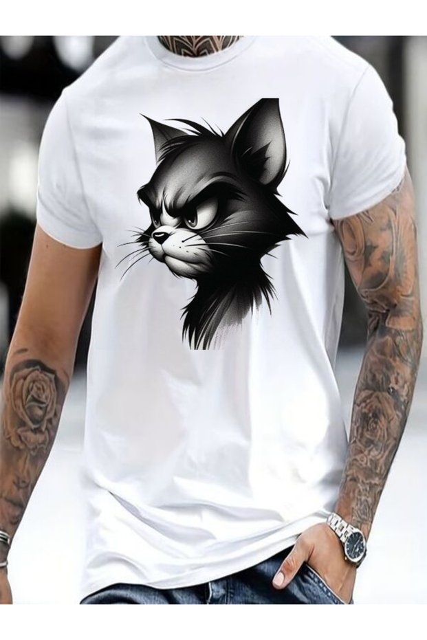 White Printed Men's T-Shirt