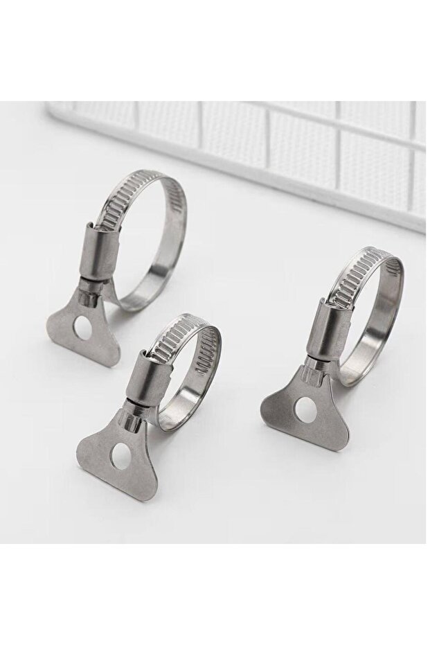 Stainless Steel German Type Hydraulic Hose Clamps Butterfly Handle Set of 3