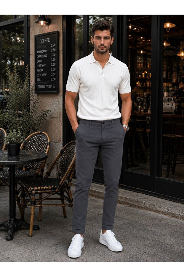 Men's Non-Wrinkle Extra Long Stretch Slim Fit Chino Pants