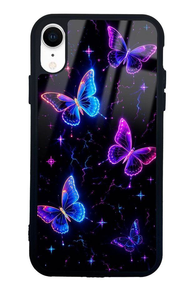 iPhone Xr Neon Butterfly Dream Design Glossy Phone Case