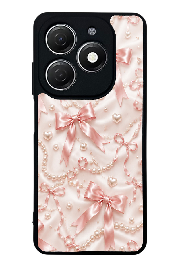 Tecno Spark 20 Blush Pearl Bow Design Glossy Phone Case