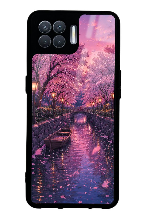 Oppo Reno 4 Lite Sakura Twilight Channel Design Glossy Phone Case