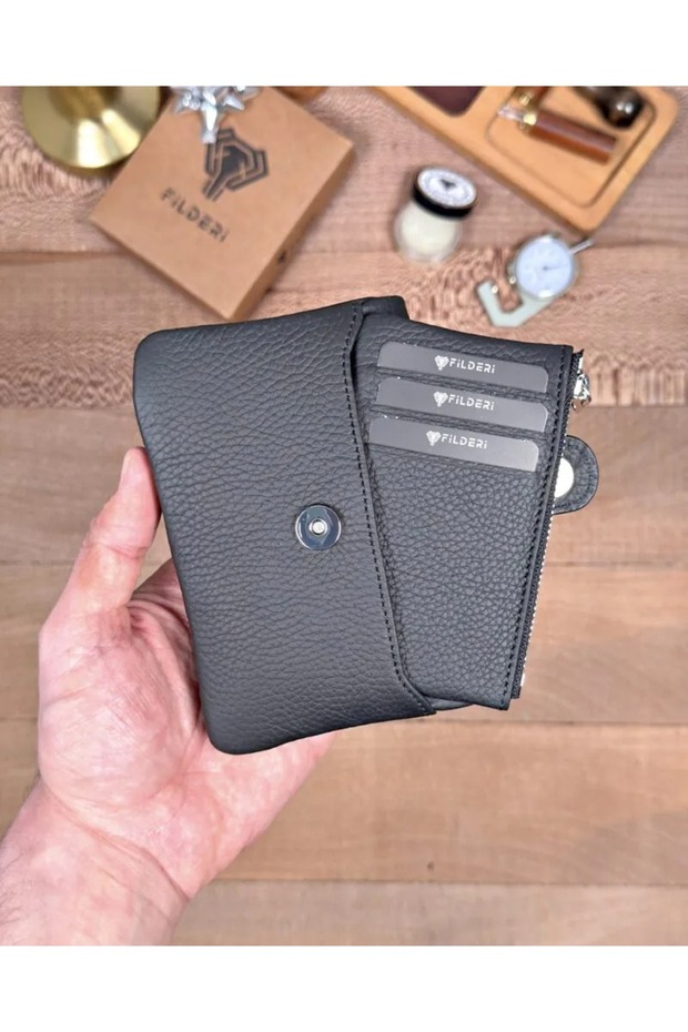 Genuine Leather Card Holder Zippered Small Women's Wallet 2152