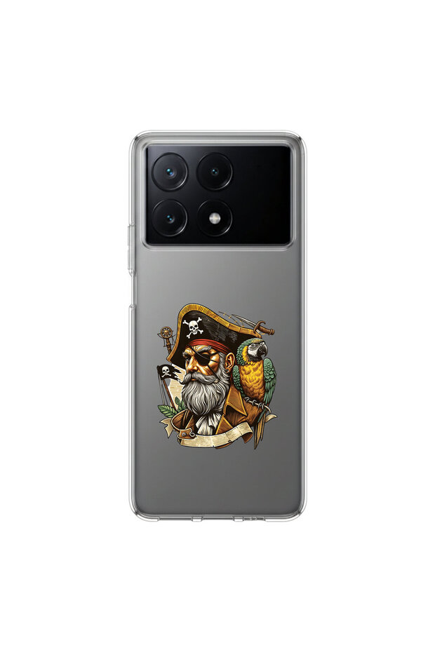 حافظة شفافة متوافقة مع Poco X6 Pro بتصميم Pirates 3