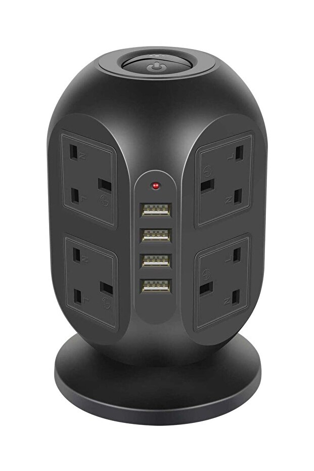 مقبس كهربائي عمودي بـ 24 فتحة مع 4 منافذ USB - 1