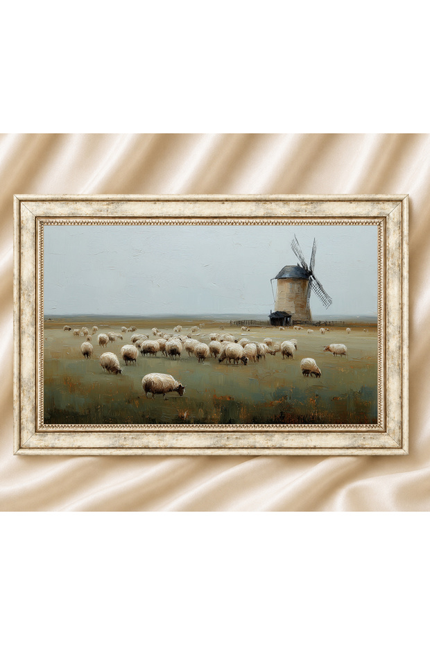 Vintage Painting Cream Antique Framed Painting Models
