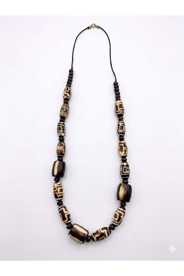 Bone necklace - brown - 1
