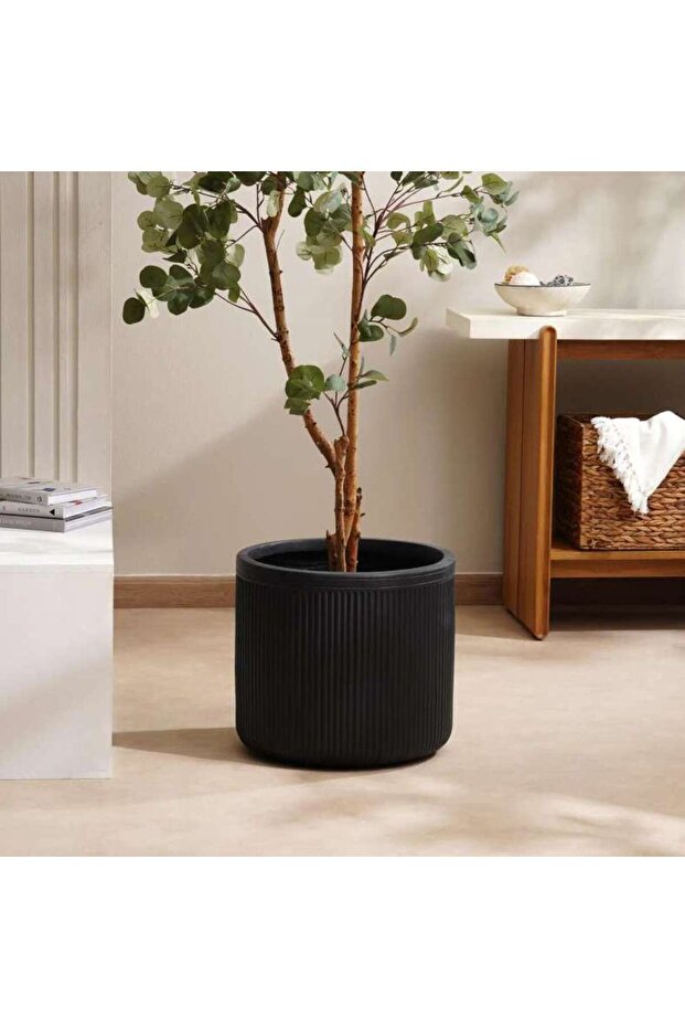 Dovica Polyresin Planter Dia43x38cm - Dark Grey