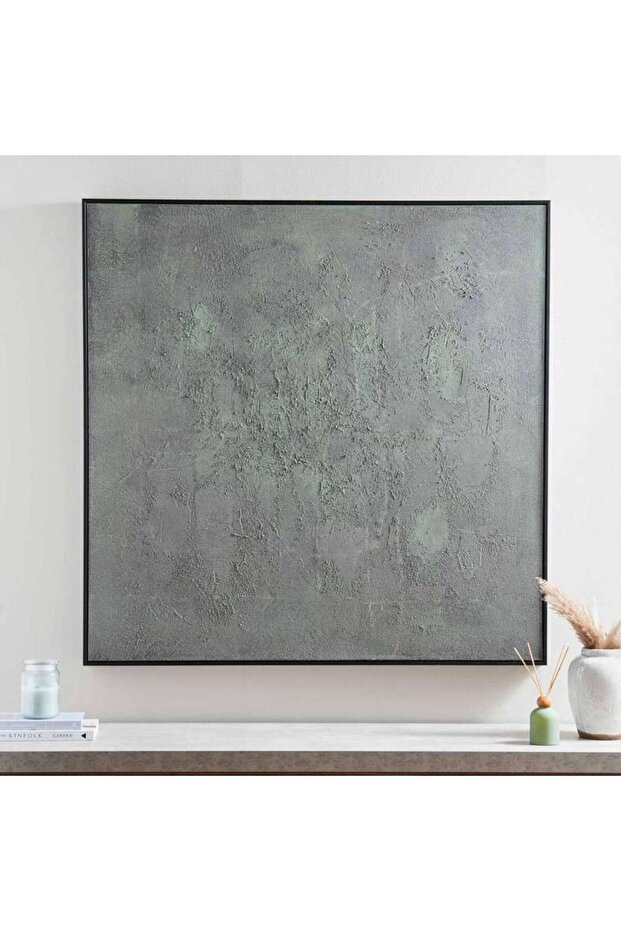 Ontario Hand Painted Canvas Wall Art 120x120cm - Green