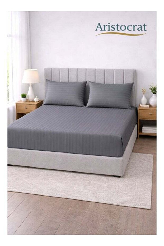 3-Piece Striped Microfiber Fitted Sheet Set Queen 150x200cm – Soft Elastic Deep Pocket 17cm Bedsheet