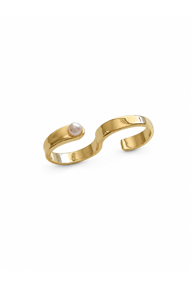 Steel 2-Piece Pearl Ring (Adjustable)