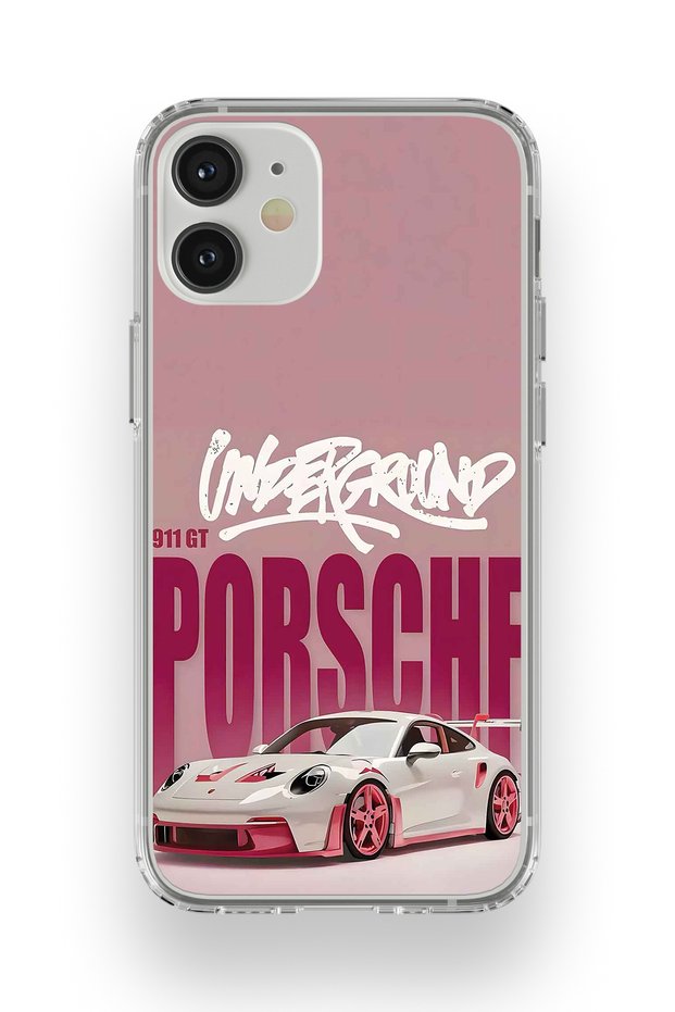 iPhone 12 Mini Compatible Retro Car Pattern Transparent Phone Case