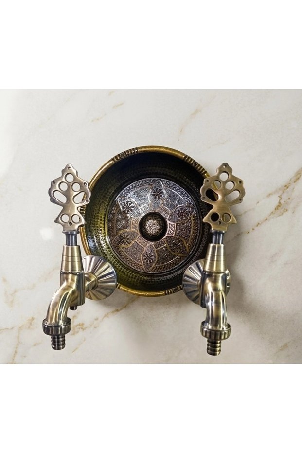 Double Hammam Stone Antique Ottoman Garden Faucet with Fitting (Luxury, 100% Brass)