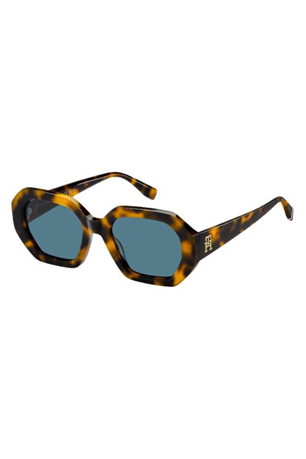 UV Protected Sunglasses Yellow Havana Frame Blue Mirror Lens 52mm - TH-2155/S-EPZ