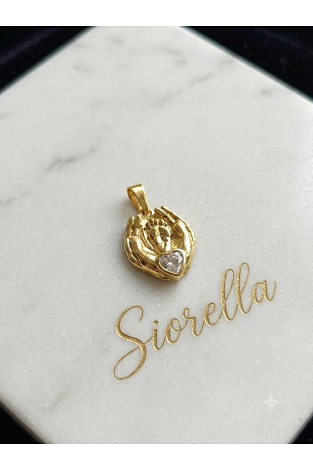 Mother Child Hand Design Steel Pendant
