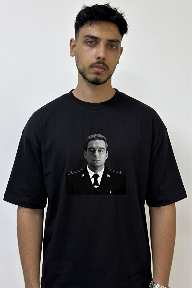 Homelander_1 Design Printed Oversize Black T-Shirt