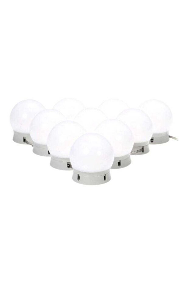 10-Piece LED Vanity Dimmable Mirror Light Set White 50x45x38mm