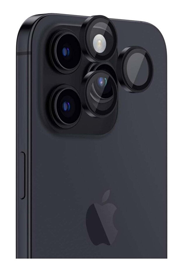 iPhone 15 Pro and iPhone 15 Pro MAX Camera Lens Protector Supreme Tempered Glass Crystal AR Lens Defender (Black)