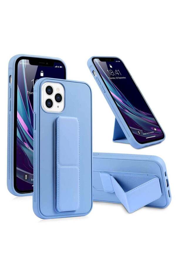 iPhone 13 Pro Max Case with Magnetic Foldable Back Stand and Holder, Cover with Finger Strap and Hand Grip, Magnetic Car Mount Kickstand