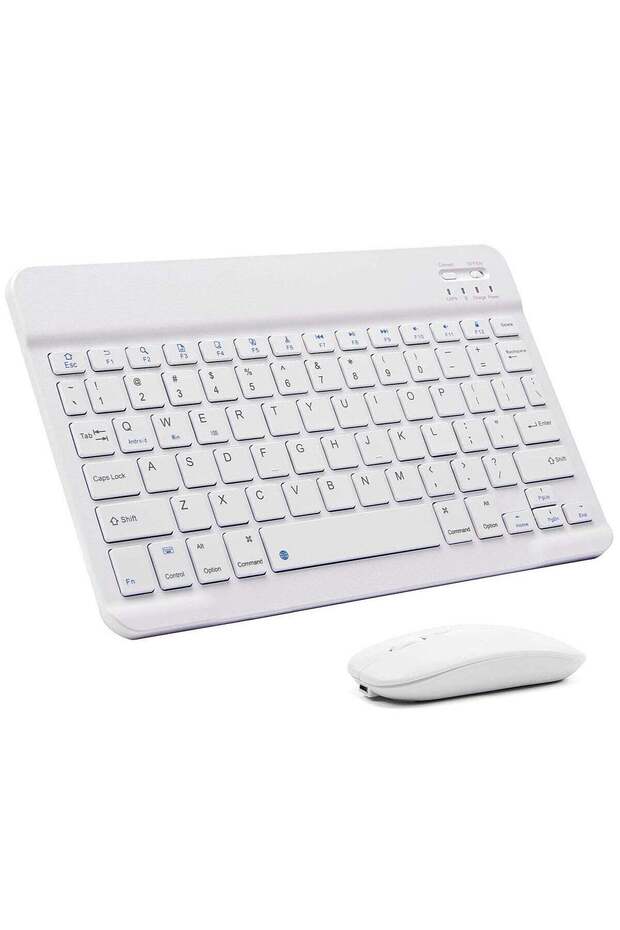 Wireless Keyboard|Mouse, Bluetooth Wireless Rechargeable Keyboard with Charging Cable, Ultra Thin Keyboard for iPad Smartphone Computer, Compatible with Android/iOS/Windows/Mac System-Blue