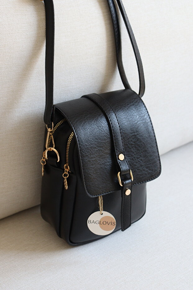 Double Zippered Cross Strap Women's Shoulder Bag En16 Length22