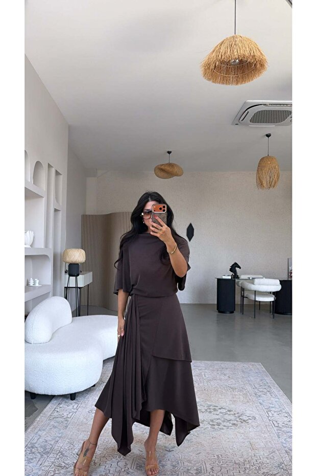 Brown Zr Model Pike Modal Premium Skirt Blouse Set