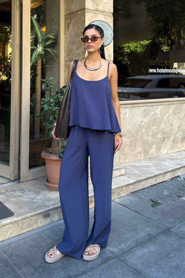 Women's Adjustable Strap Blouse Pants Modal Touch Bottom Top Set