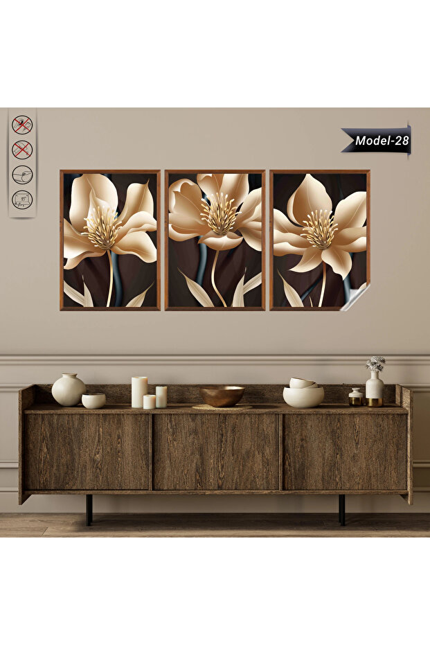 Table with Static Electricity Feature - Poster Flower (Model- 28) - 1