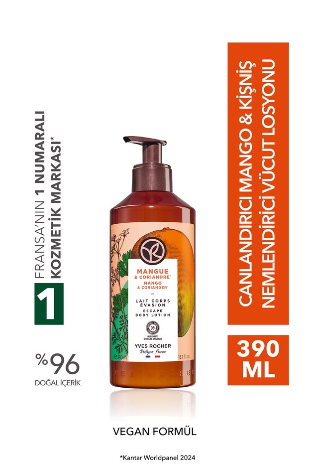 Mango Coriander Lotion 390 ml - Nourishing, Moisturizing, and Softening Body Care with Natural Essences